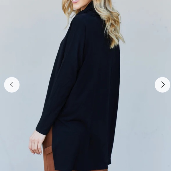 Mocha Boho high low cowl neck tunic top - Picture 4 of 4